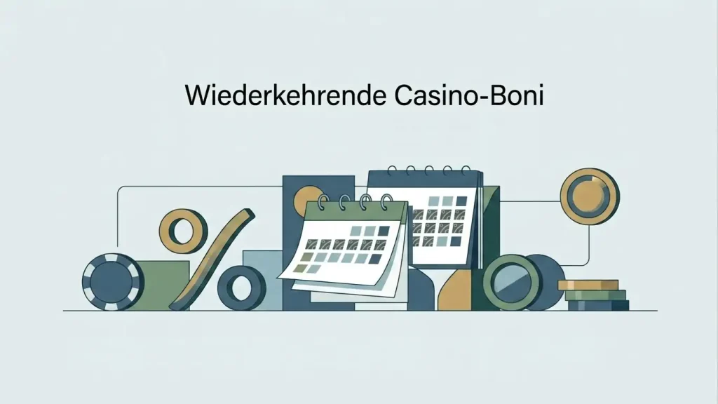 Abstrakte redaktionelle Illustration zu Cashback, Reloads und Casino-Aktionen
